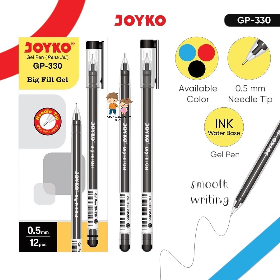 

[ 1 LUSIN ] JOYKO Gel Pen / Pena Gel / Pulpen Gel / Ballpoint Gel GP-330 Big Fill
