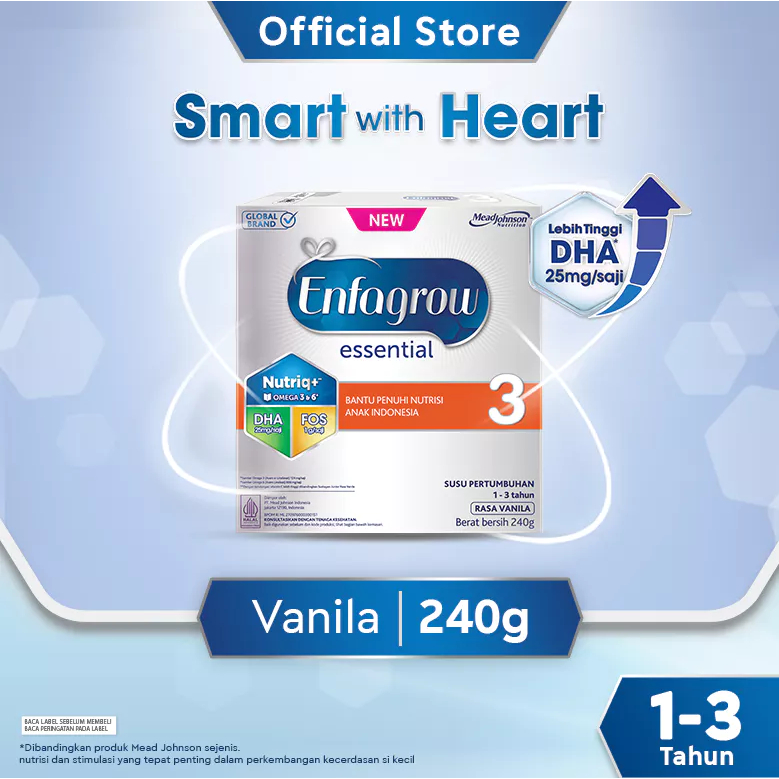 

[Exp Okt 26] Enfagrow Essential 3 Susu Formula Anak 1 - 3 Tahun 240 gr