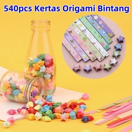 

Lembar Kertas Origami/Lucky Star Craft Handmade/Origami Bintang/Kertas Strip Quilling Paper Gradient Color/Kertas Bintang