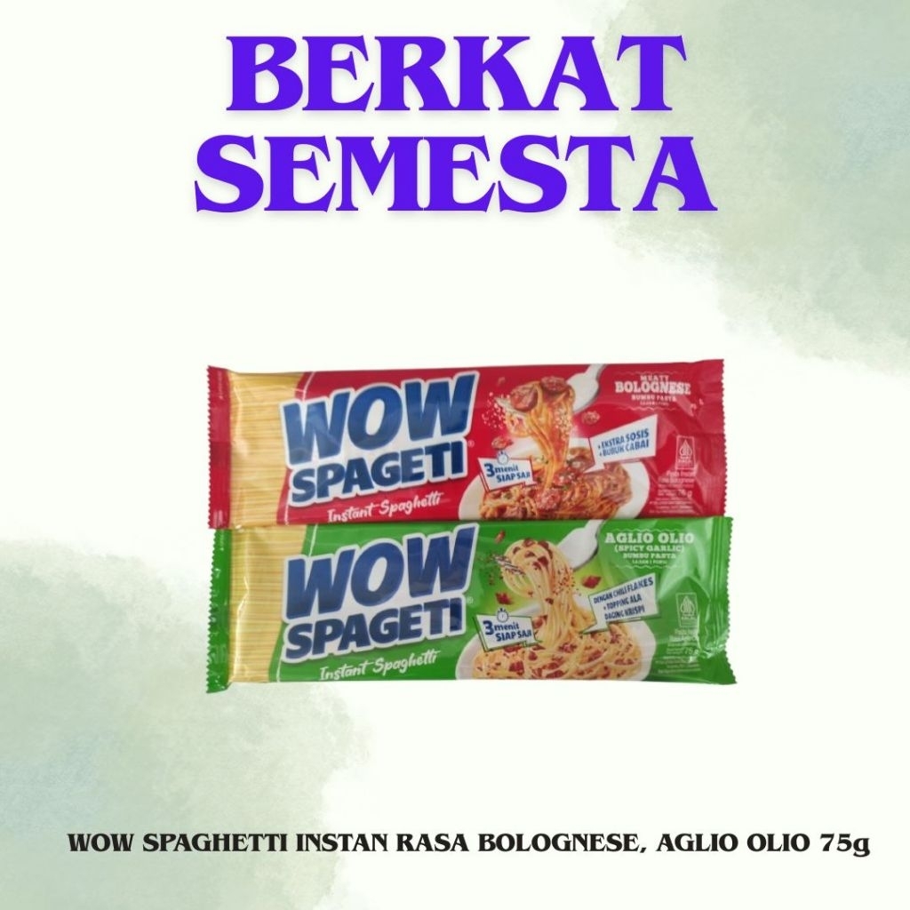 

WOW SPAGHETTI INSTANT RASA BOLONGNESE, AGLIO OLIO, CARBONARA 75g