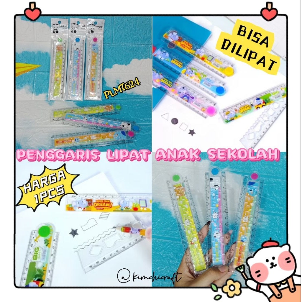 

PENGGARIS LIPAT BENING 30CM / PENGGARIS LIPAT FANCY / PENGGARIS LIPAT KARAKTER LUCU / ACRYLIC FANCY FOLDING RULLER / PLM7624