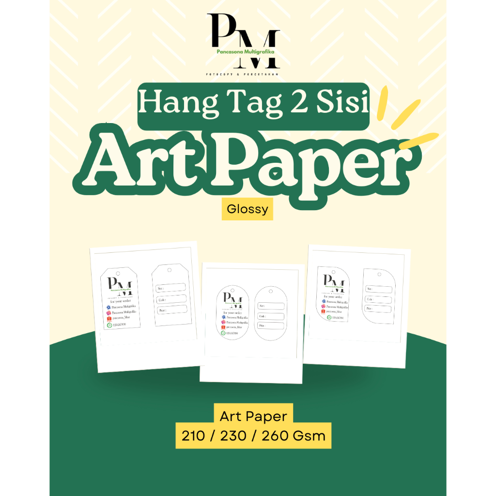 

Hang Tag Costum 2 Sisi -Art Paper-