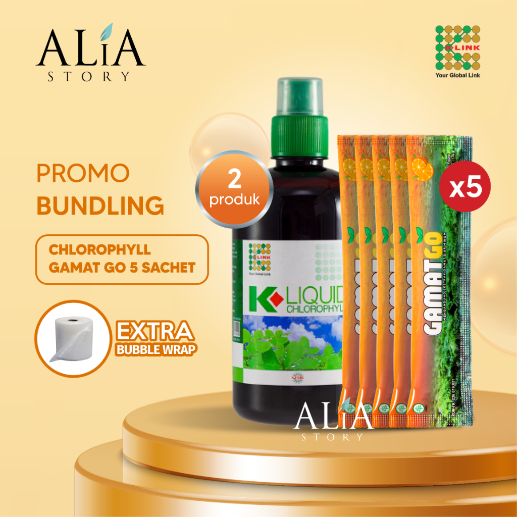 [BUNDLING] K-LIQUID CHLOROPHYLL 500 ml Klorofil K-Link Plus Gamat GO Penerus Gamat Emulsion Premium 