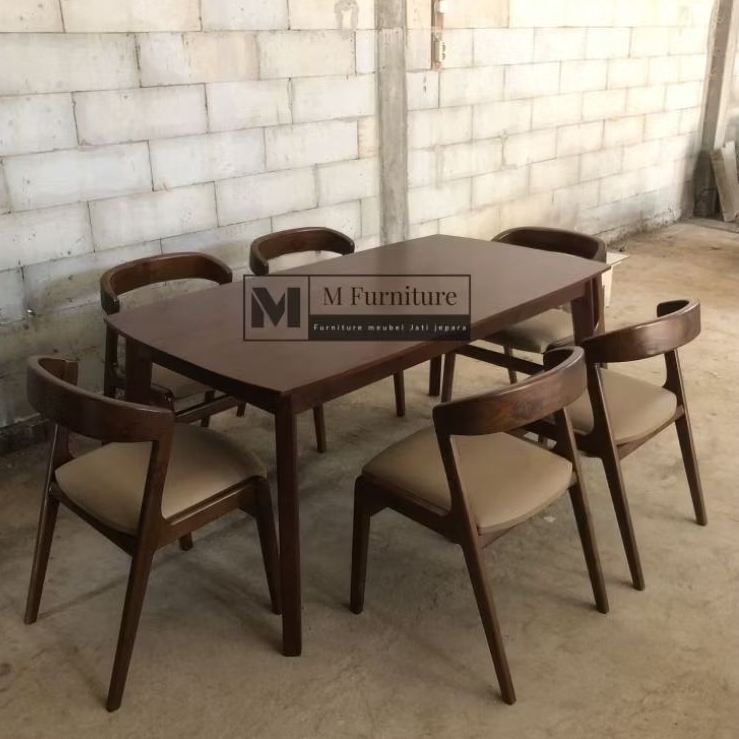 MEJA MAKAN JATI TUA- 6KURSI + MEJA 160CM