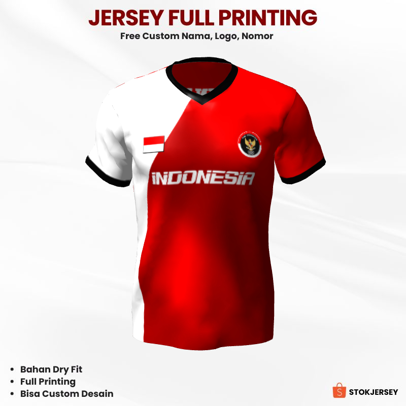 Kaos Jersey Badminton Merah Putih 93 - Jersey Olahraga Custom