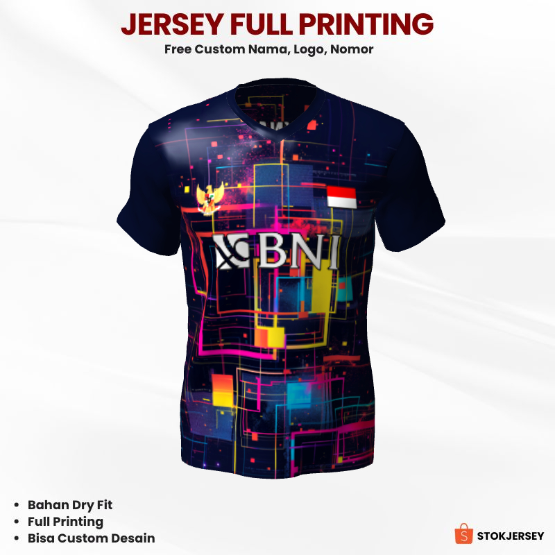 Kaos Jersey Badminton Navy Tua Motif Abstrak 90 - Jersey Olahraga Custom