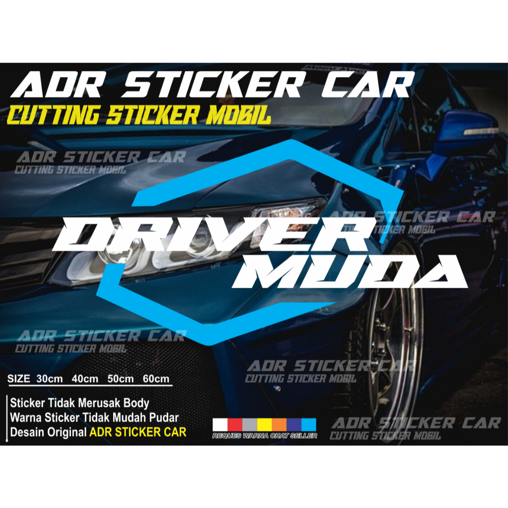 sticker kaca Driver Muda cutting stiker variasi mobil truk pickup