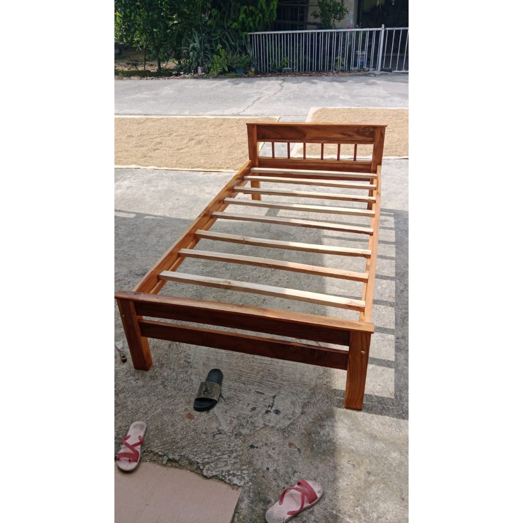 Tecnic_Capital Dipan Ranjang Kayu Jati Minimalis Kuat & Tahan Lama Single Bed Frame