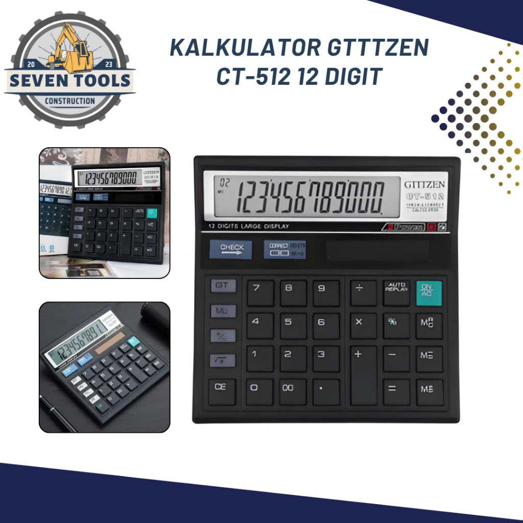 

[ST] Kalkulator 12 Digit Check GTTTZEN CT-512 Calculator Check Dual 2 Power