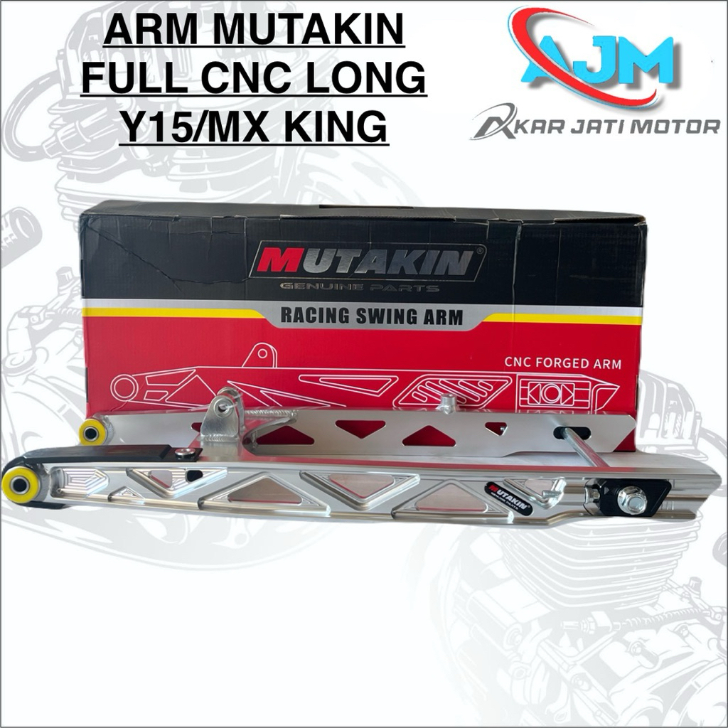 SWING ARM MUTAKIN Y15 CNC LONG LENGAN AYUN MX KING PANJANG 68cm SET ALUMUNIUM ALLOY MUTAKIN ORIGINAL