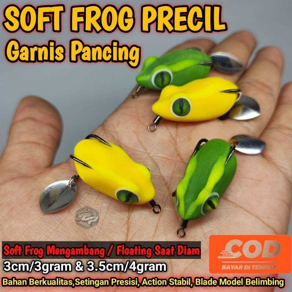 SOFT FROG PRECIL GARNIS PANCING / UMPAN GABUS / KATAK MAINAN UMPAN GABUS