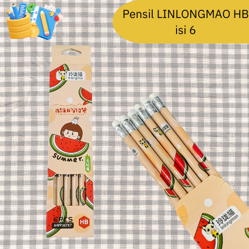 

Pensil HB linlongmao 1 kotak (6 pcs) murah/perlengkapan sekolah anak/ATK