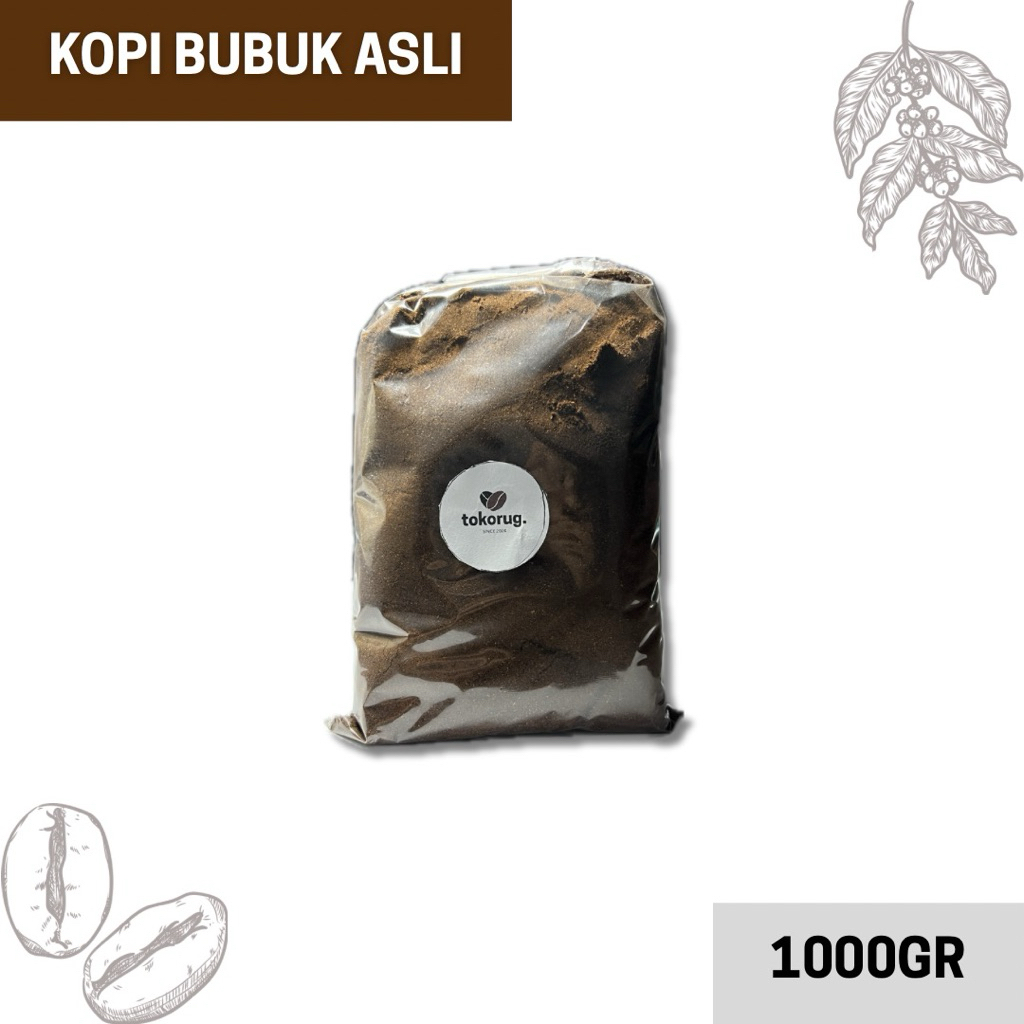 

tokorug - Kopi Bubuk Robusta Asli Berkualitas 100% Kopi Asli 1000 Gram - Grade E