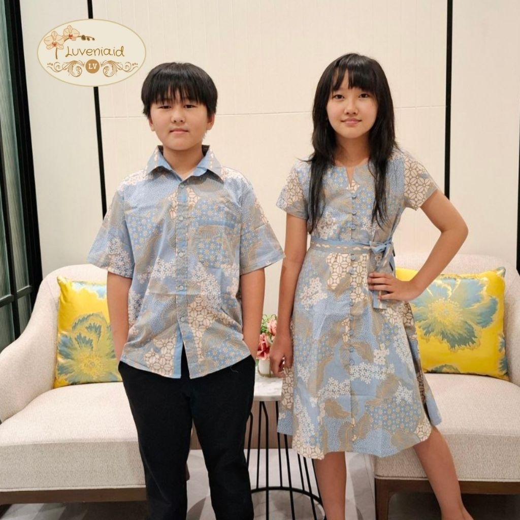 Kemeja Dress Batik Anak ICE BLUE / Kemeja Batik/ Batik Couple / Batik Anak / Batik Anak Pria