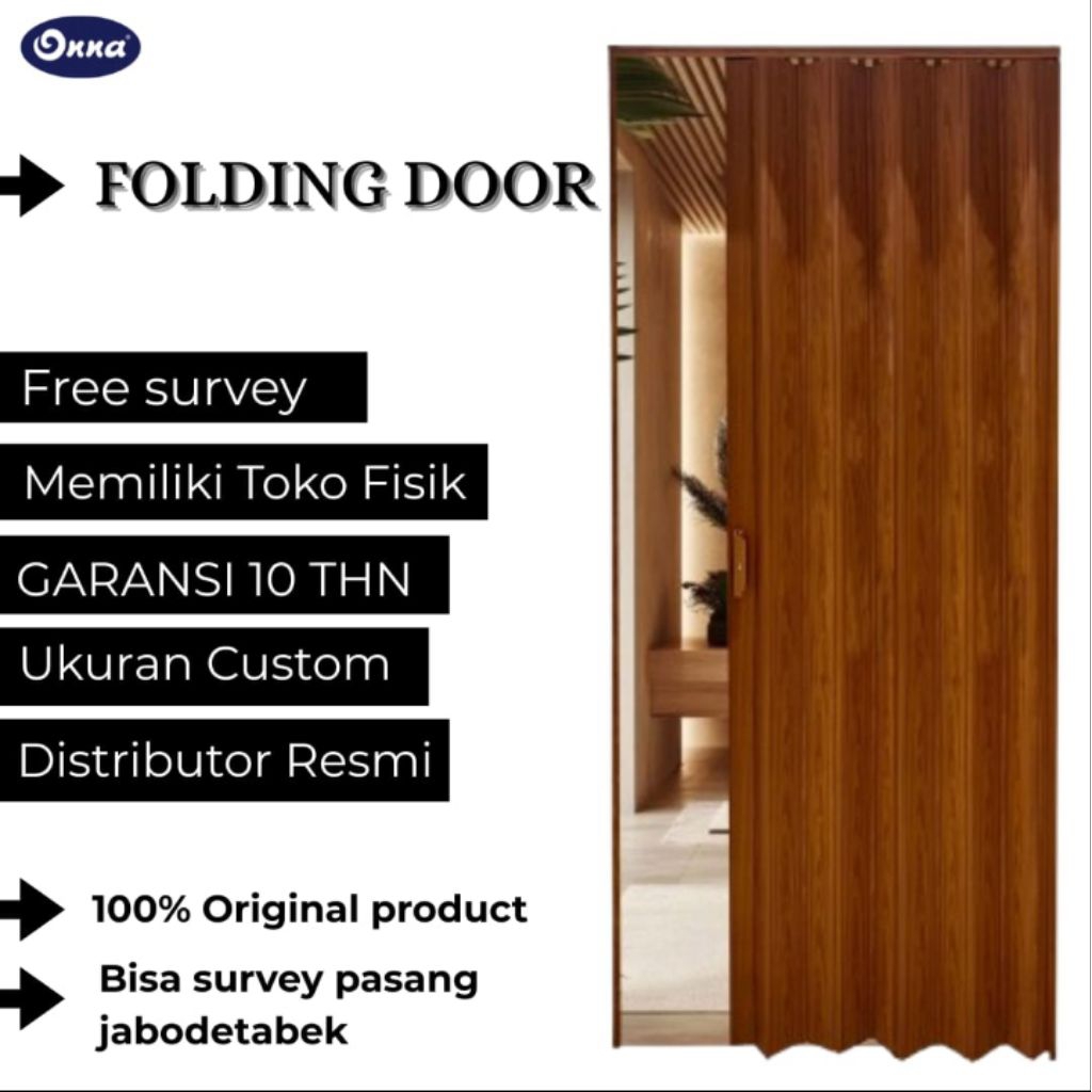 ONNA/FOLDING DOOR/PINTU PVC/PINTU PARTISI/PINTU LIPAT