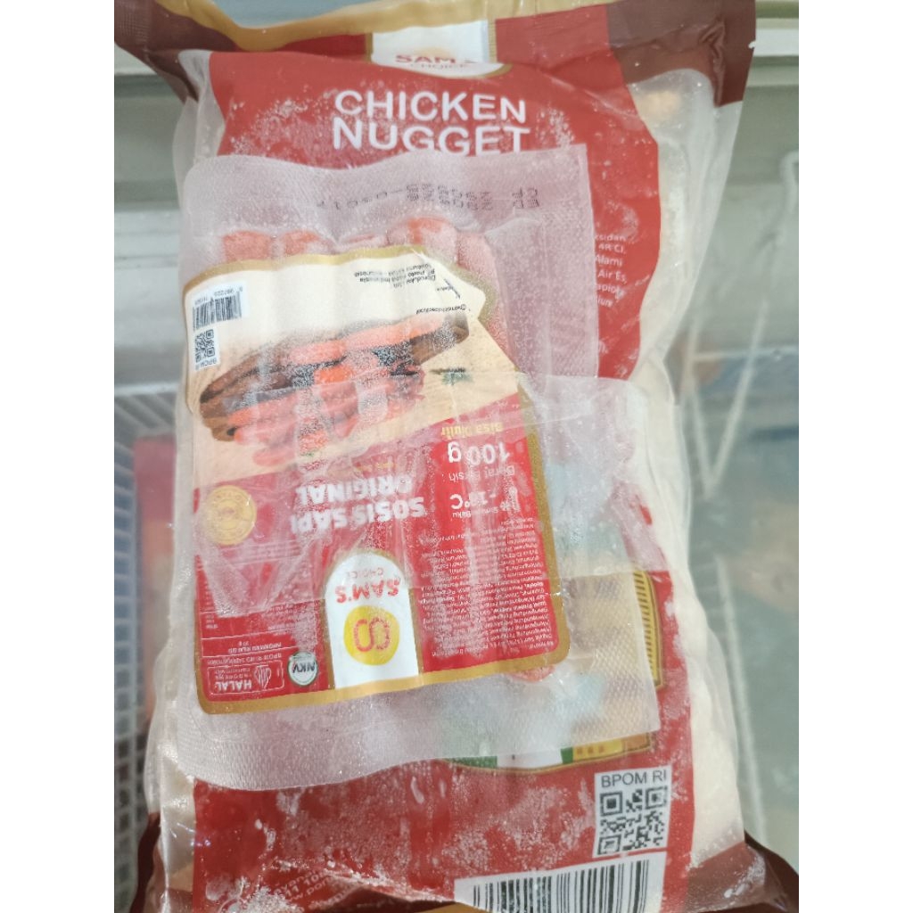 

Nuget Sam's 1kg Free Sosis Sapi 100g