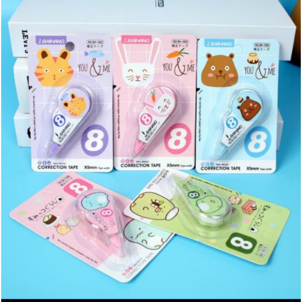 

TIPE-X KERTAS MINI | CORECTION TAPE 8 M MOTIF LUCU