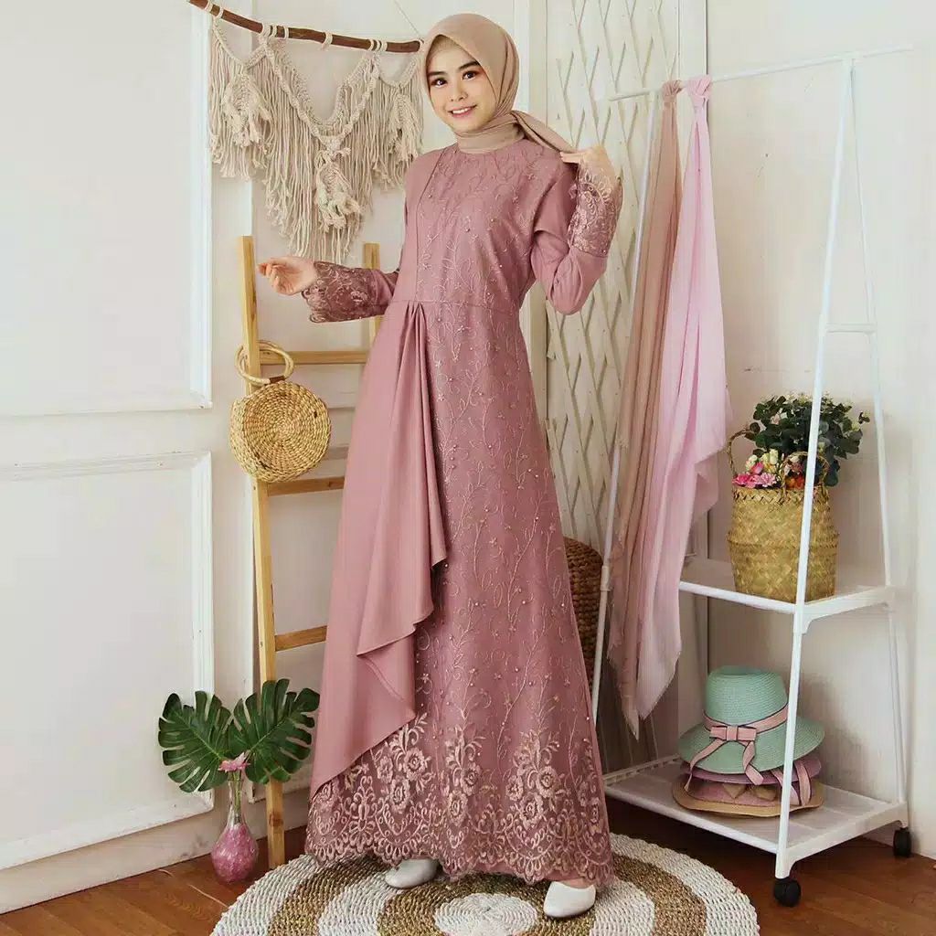 LAKSITA BUSANA -  GAMIS SYARI MAFAZA MAXY JUMBO XXL GAMIS BROKAT WANITA KONDANGAN TERBARU