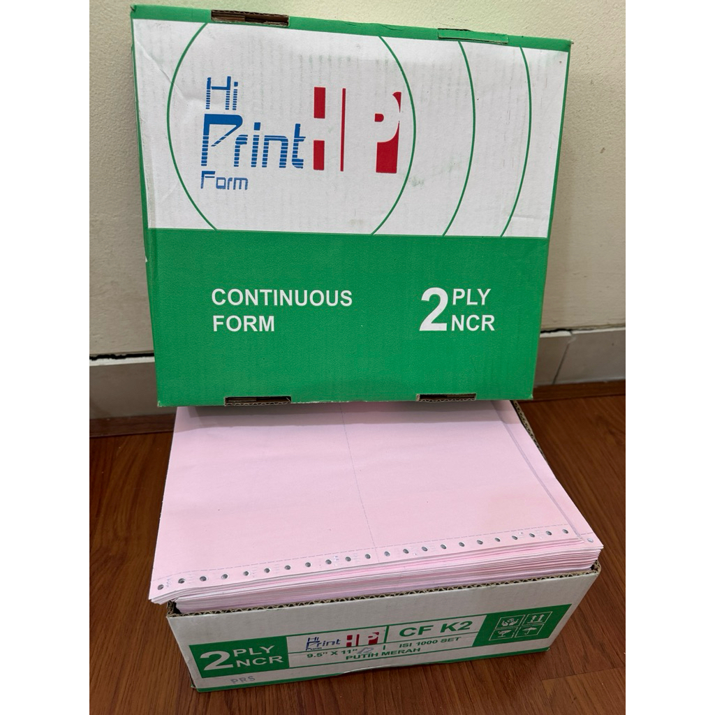

Continuous form 9.5 x 11/2 2 ply hi print murah ukuran dibagi 2