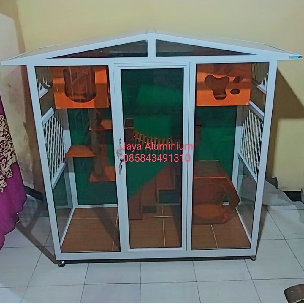 kandang kucing aluminium/kandang premium