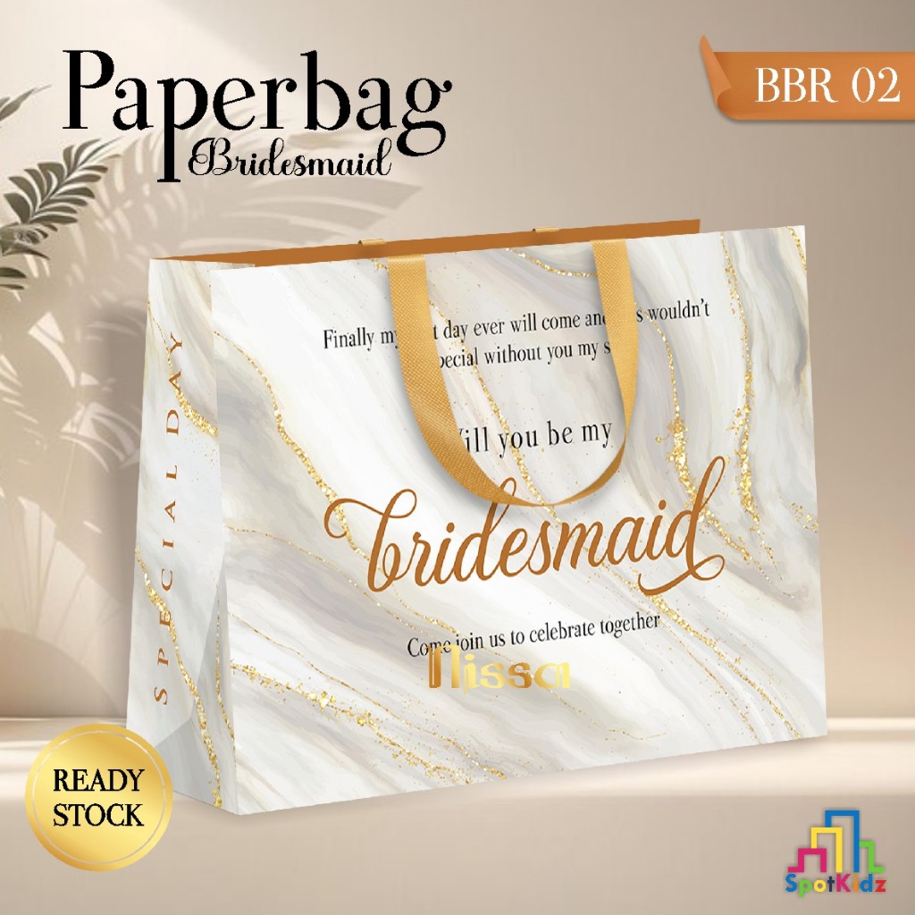 

PAPER BAG BRIDESMAID FULL COLOUR - PAPER BAG SPECIAL MOMENTS - TAS BRIDESMAID READY STOCK (BBR)