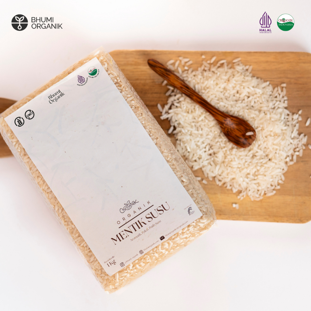 

Beras Mentik Susu Organik Aromatik Vacuum 1 kg - Ceritanik / Bhumi Organik - Organic White Rice Mentik Susu - Beras Organik Murah - Beras Organik Sehat - Beras Organik Premium
