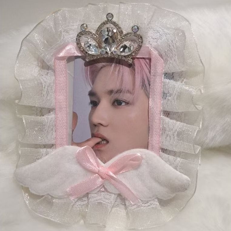 Lace Toploader Kpop Photocard Holder Pink Coquette Deco Renda Handmade - Nct