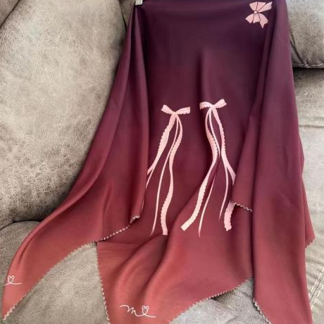 Hijab Terbaru Segi Empat Pita Gradasi voal denay motif twin ribbon gradasi ombre viral ukuran 115x11