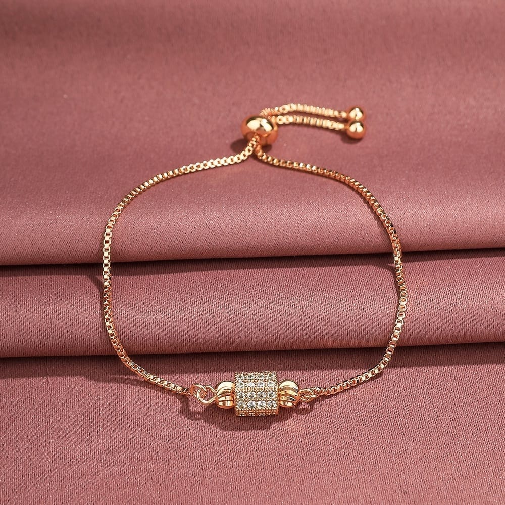 Gelang Serut Bulat Titanium Anti Karat Murah Perhiasan Lapis Emas 24k Anti Luntur Wanita Fashion Jew