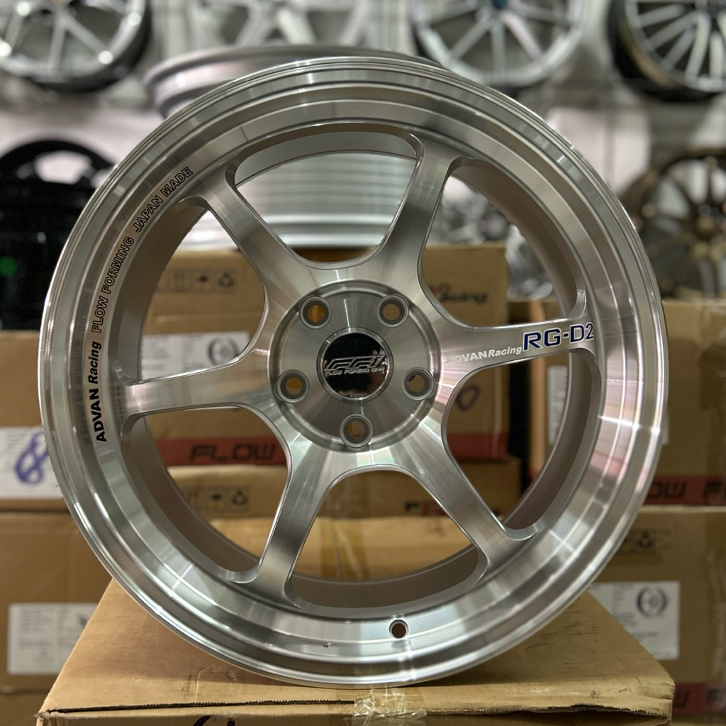 Velg Advan Rgd2 - GTR Ring 18 Lebar 8.5 Pcd 5x114.3 Et 38 Warna Silver Full Polish | Velg R18 | Velg
