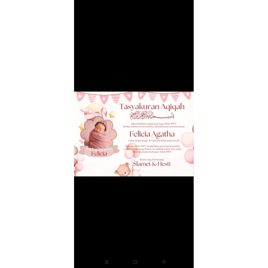 

Sticker Tasyakuran Aqiqah / kartu aqiqah