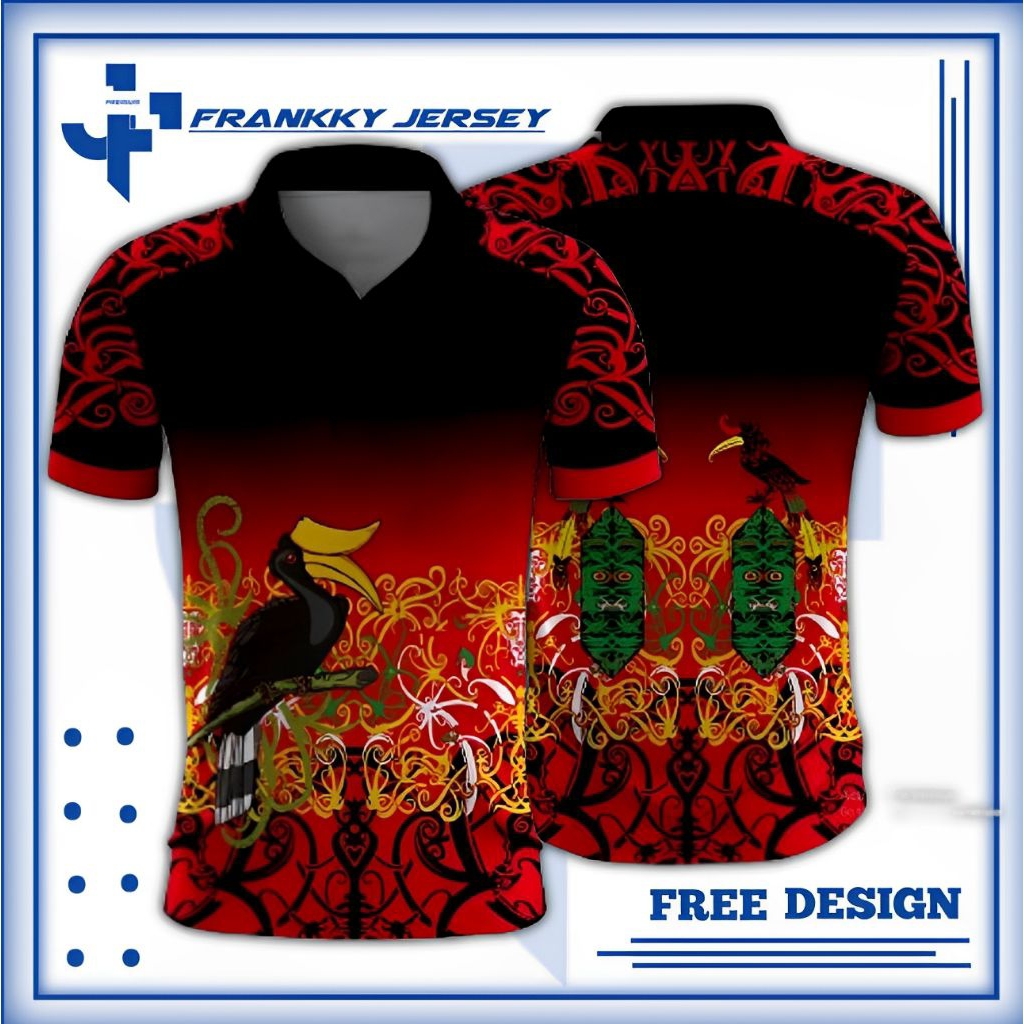 KAOS POLO BATIK PAPUA FULL PRINTING KUALITAS PREMIUM