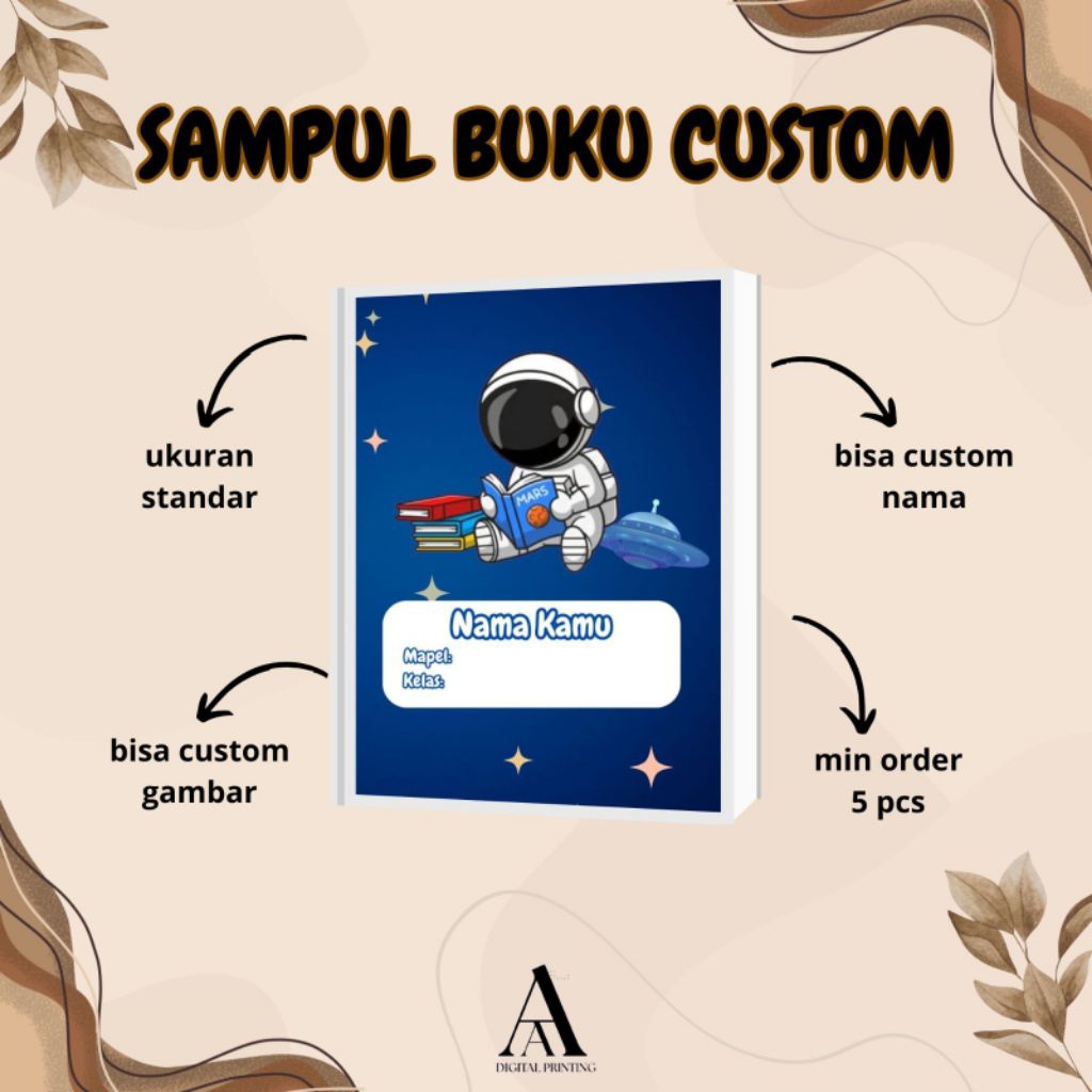 

sampul buku custom tema astronot