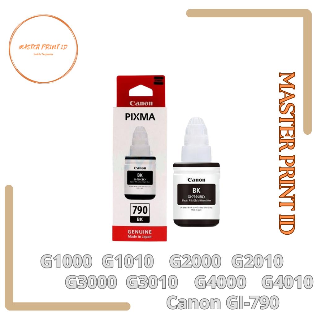 Tinta Canon Pixma GI-790 Black Original Hitam Pekat G1010 G2010 G3010 G4010
