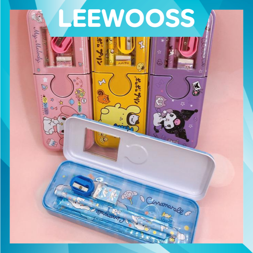 

LEEWOOS S6003 Kotak Pensil Bening 2 Tingkat Kotak Pensil Kotak Pensil Lucu Kotak Pensil Anak Kotak Pensil