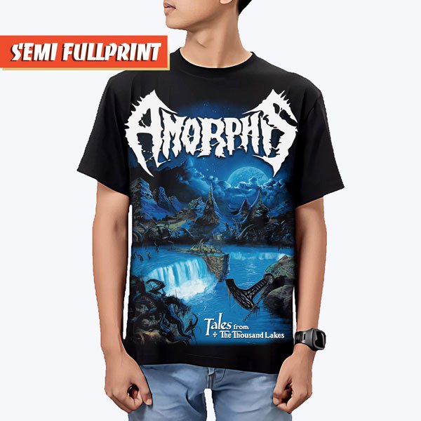 KAOS AMORPHIS SEMI FULLPRINT | BAJU BAND BOOTLEG METAL PROGRESIF ROCK UNISEX | TALES FROM THE THOUSA