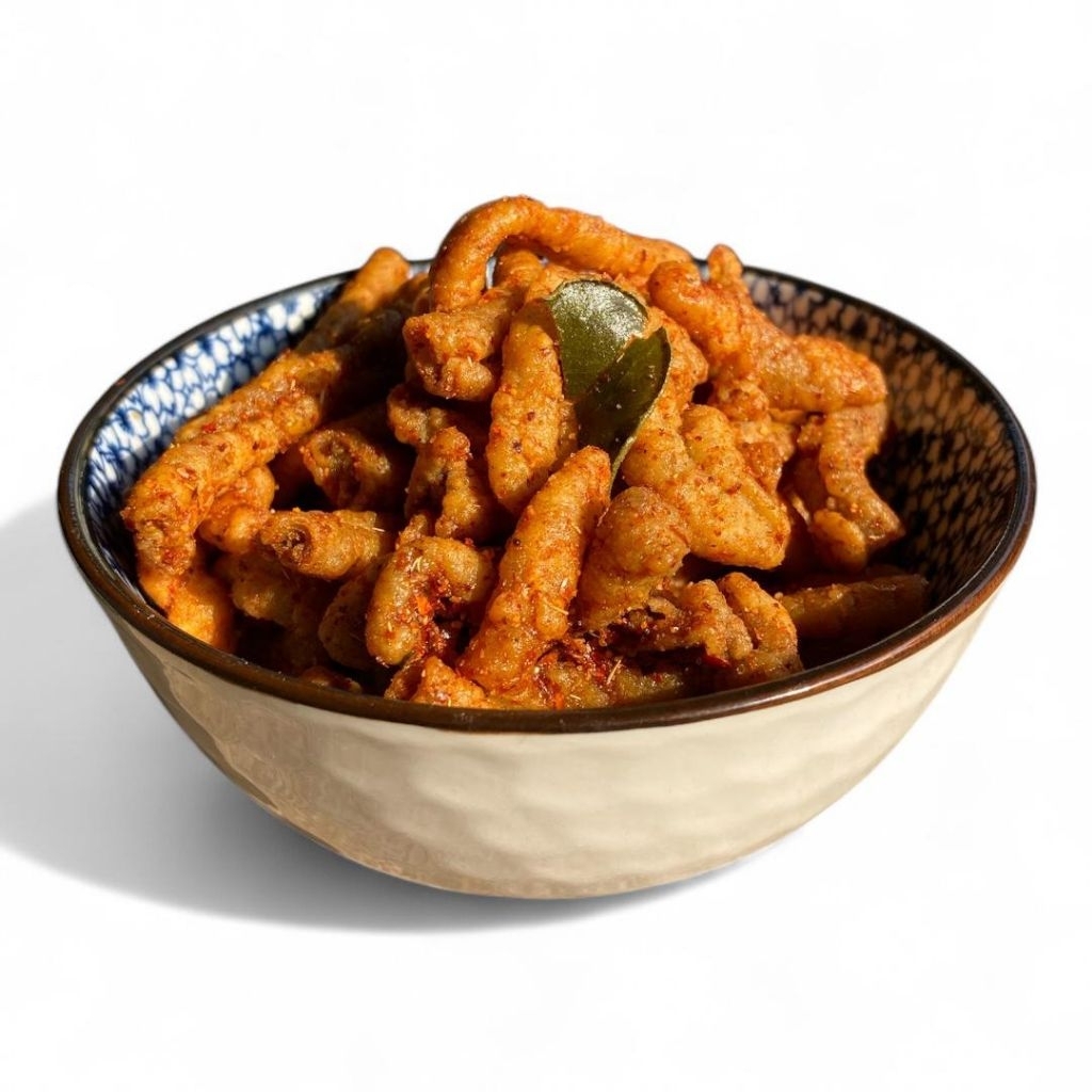 

CEMILAN KERIPIK USUS CRISPY PEDAS DAUN JERUK Kemasan 250gr