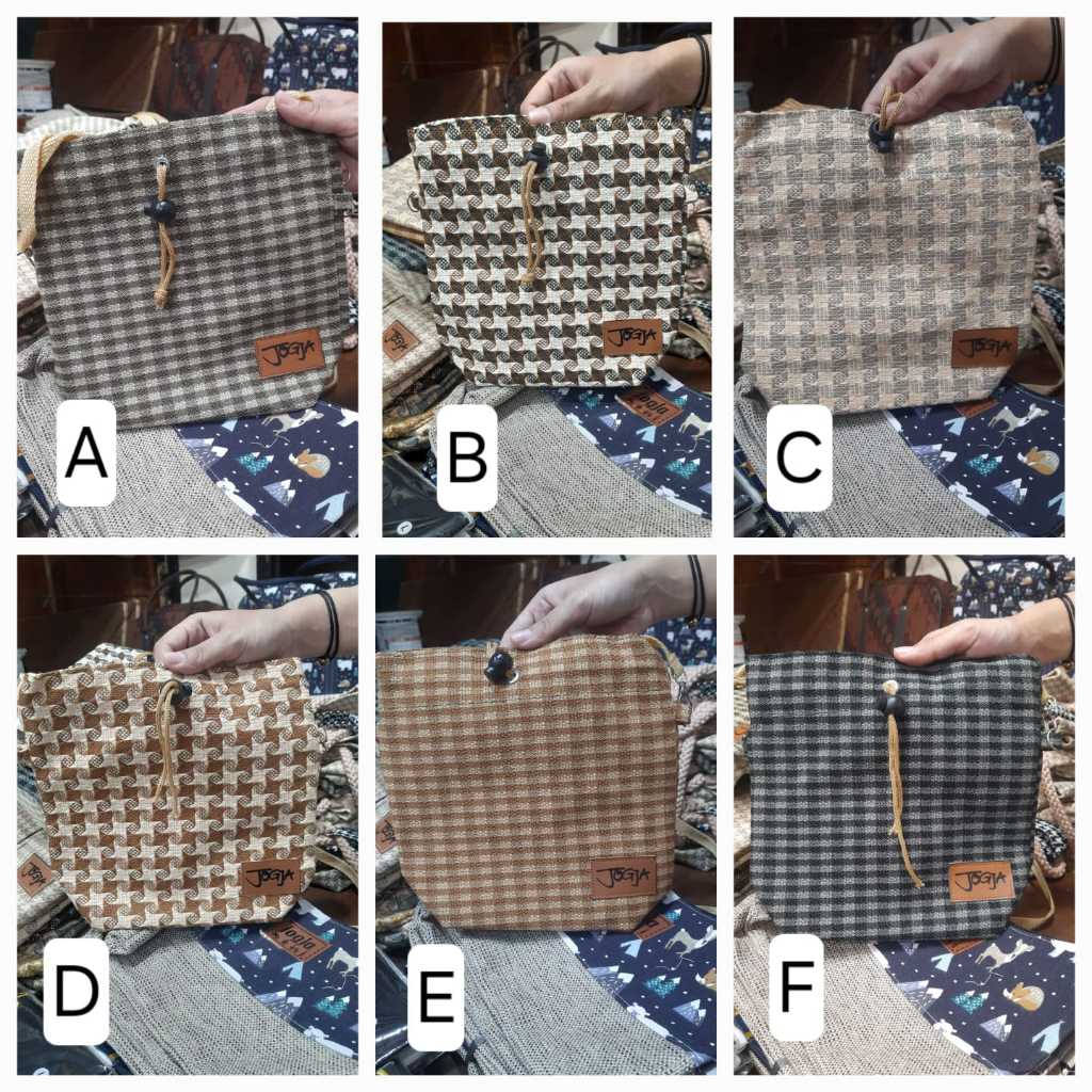 SUPLIER JOGJA / TAS SLEMPANG SERUT DEPAN BAHAN GONI-OWEN OLEH OLEH TAS JOGJA