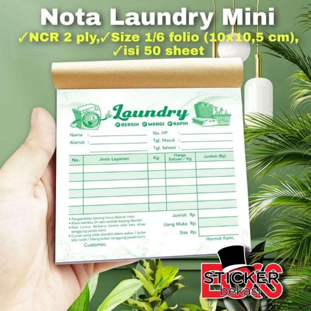 

NOTA LAUNDRY MINI NCR 2 PLY 1/6 FOLIO