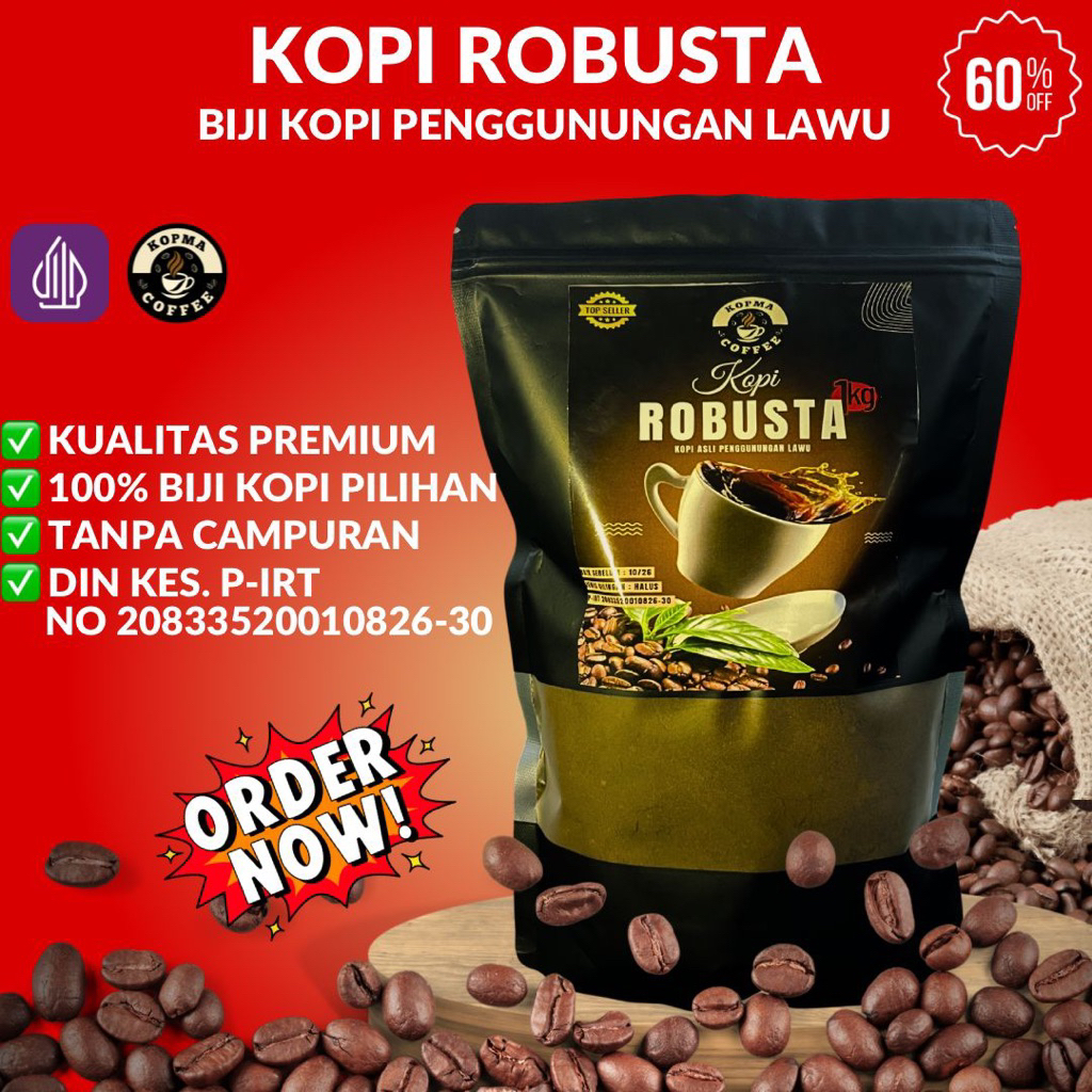 

KOPI HITAM PREMIUM 1KG KHAS LAWU