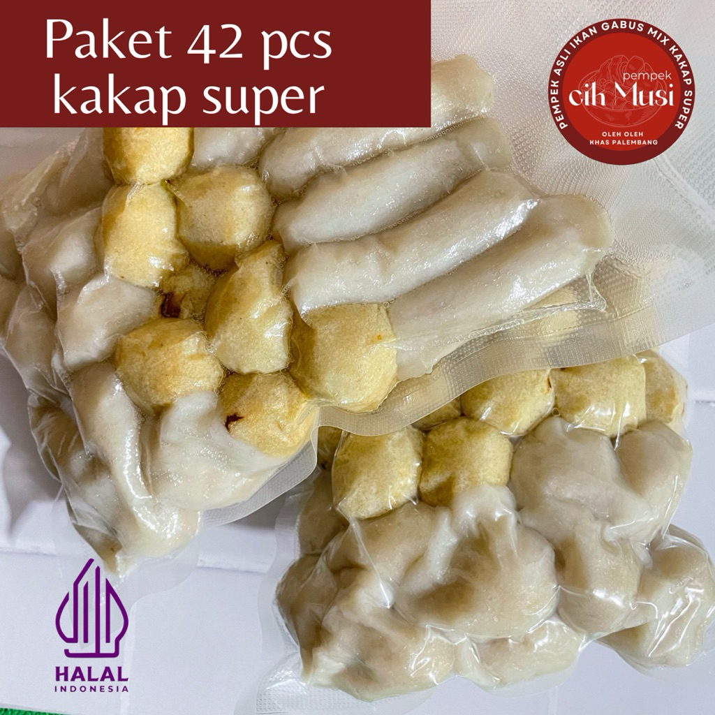 

Pempek Cik Musi - Pempek mix 42 pcs + cuko 250 ml khas Palembang, Ikan Kakap Super Vakum Frozen