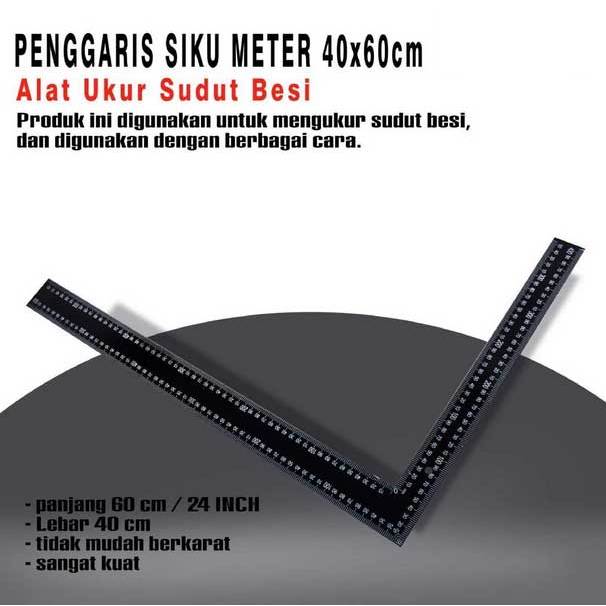 

SIku Besi Cocok Untuk Membuat Table Saw dgn Circular Saw - Penggaris Siku Meter 40x60cm Penggaris Tukang Siku L full besi