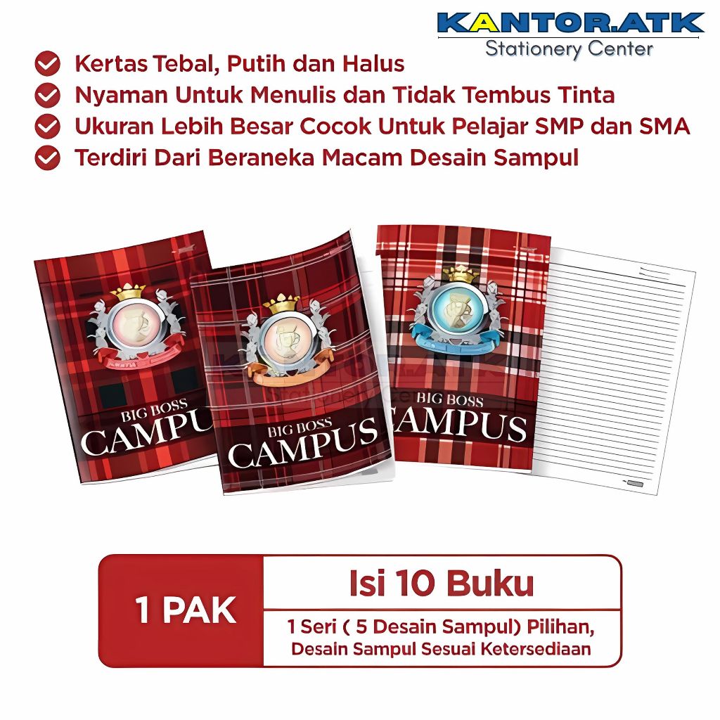 

Promo Buku Tulis Big Boss 50 Lembar (1Pack Isi 10Buku)