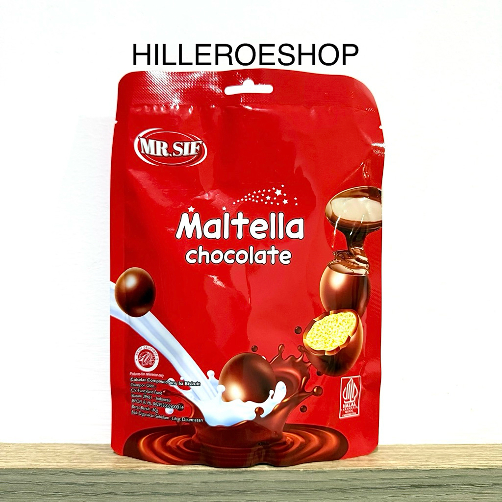 

COKLAT MR.SIF MALTELLA 60GRAM CHOCOLATE COKELAT COMPOUND SUSU ISI BISKUIT 60GR