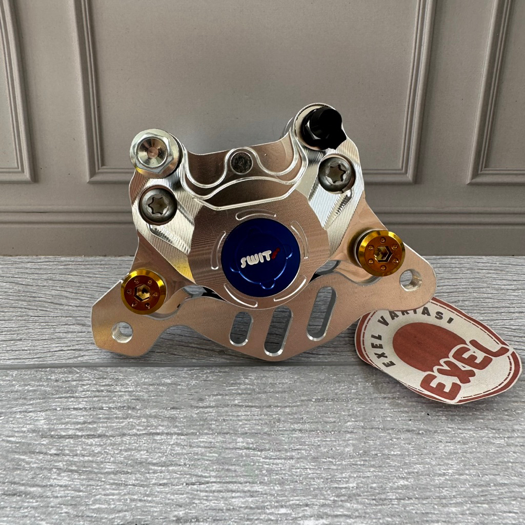 PAKET KALIPER SWITS 2 PISTON FULL CNC + BREKET BELAKANG PCX