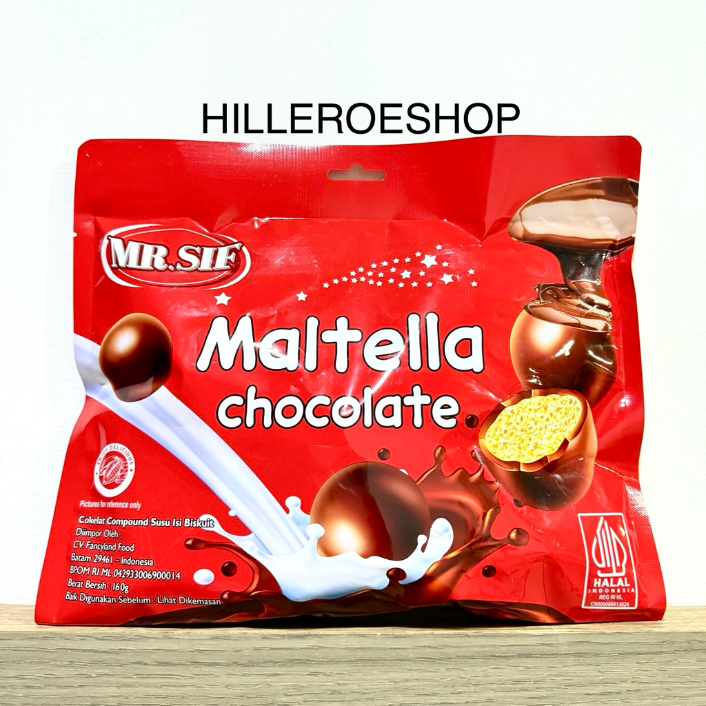 

COKLAT MR.SIF MALTELLA 160GRAM CHOCOLATE COKELAT COMPOUND SUSU ISI BISKUIT 160GR