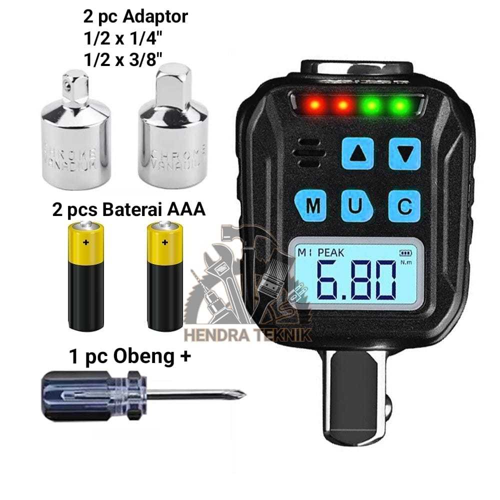 KUNCI MOMEN ELECTRIC DIGITAL TORQUE ADAPTER SET ADAPTOR KUNCI TORSI DIGITAL MOLLAR 17 - 340 Nm SET