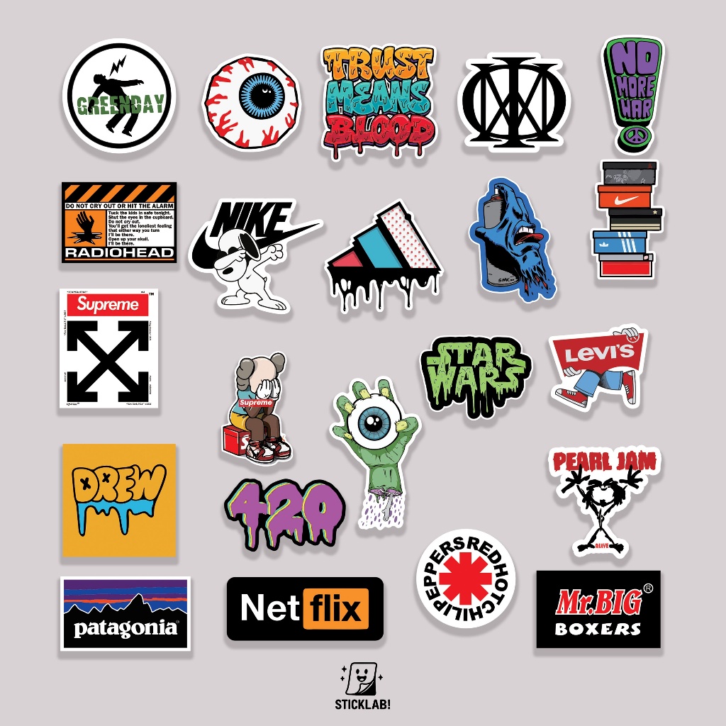 

Sticker Pack HYPE BEAST VOL 03 Aesthetic Vynil Potongan KissCut Tumblr Helm Laptop FULL COLOUR