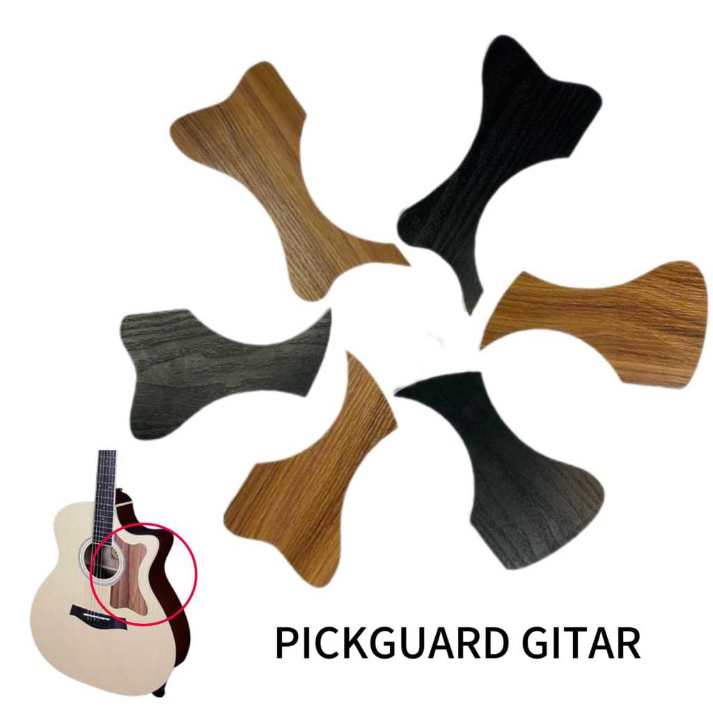 Pickguard gitar akustik pelindung gitar dari pick model serat kayu