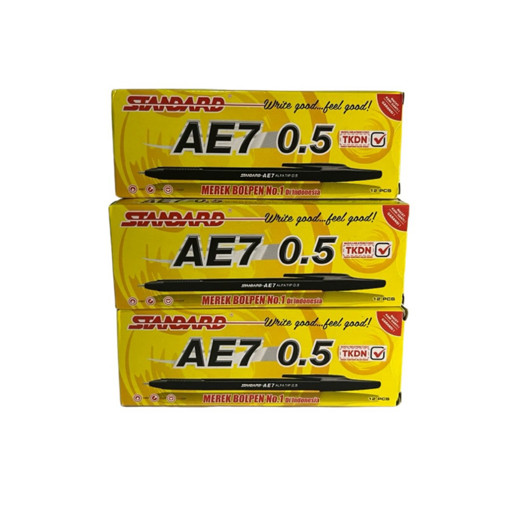 

Pulpen pena Standard AE7 / ST009 – 0.5 mm (1 Pack Isi 12 PCS )Tinta Halus & Lancar